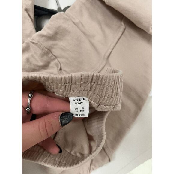 Shein Girls Teen Casual Long Sleeve Top & Jogger Pants Set Tan Size 10-11Years - Picture 3 of 9